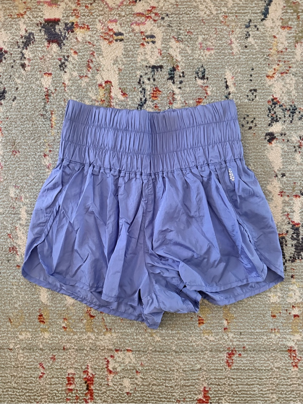 Free People Movement The Way Home Shorts Women Sz L Purple High Waist Lined